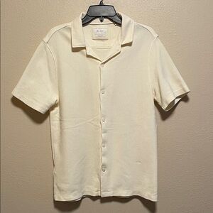 Porter and Ash Men's Cream Short Sleeve Button Down Shirt
